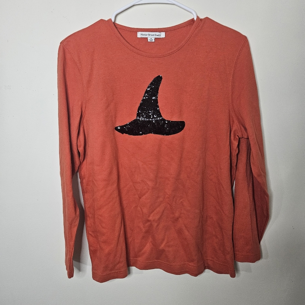 Mercer Street Studio Medium Women's Shirt Long Sleeve Witch's Hat